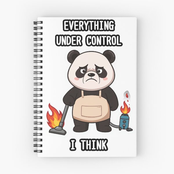 Item preview, EVERYTHING UNDER CONTROL - Panda with a burning vacuum cleaner designed and sold by Samakru.