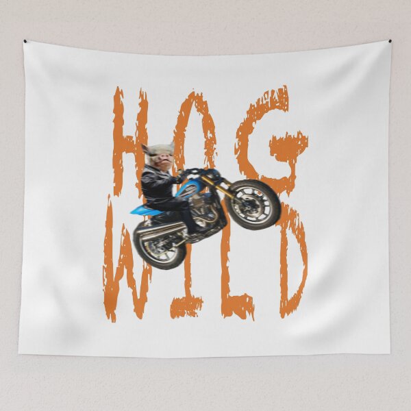 Item preview, HOG WILD, HogMan riding a wheelie on an American Motorbike designed and sold by Whisnant Digital.