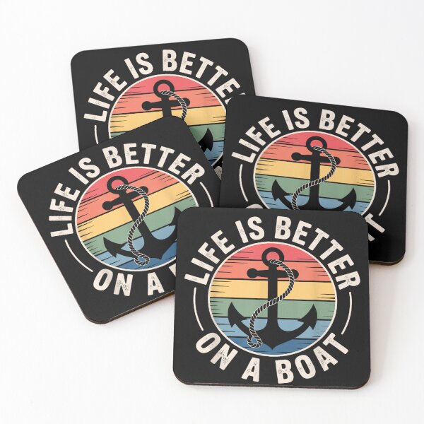 Item preview, Life Is Better On A Boat Retro Sunset Anchor Nautical Sailing Design designed and sold by Chaya Reid.