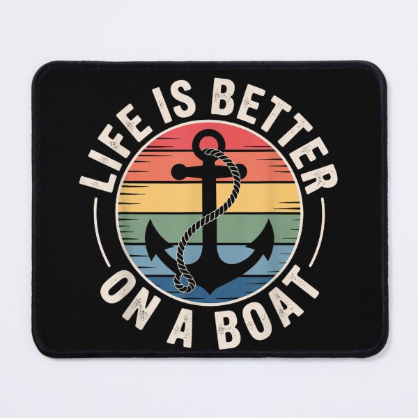Item preview, Life Is Better On A Boat Retro Sunset Anchor Nautical Sailing Design designed and sold by Chaya Reid.