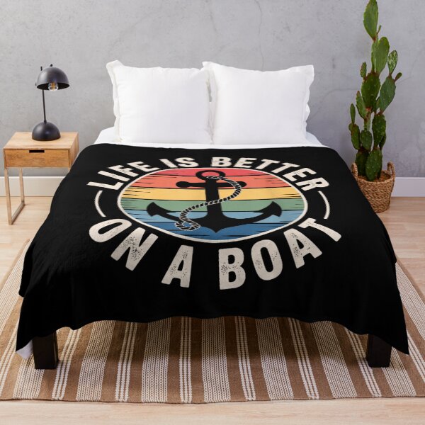 Item preview, Life Is Better On A Boat Retro Sunset Anchor Nautical Sailing Design designed and sold by Chaya Reid.