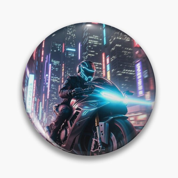 Item preview, Cyberpunk Neon Speed Rider – Futuristic Motorcycle in Blazing Night City designed and sold by RadaQueen.