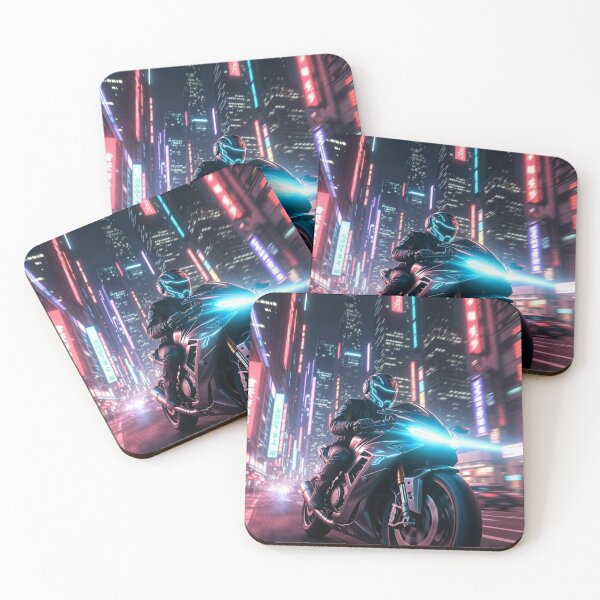 Item preview, Cyberpunk Neon Speed Rider – Futuristic Motorcycle in Blazing Night City designed and sold by RadaQueen.