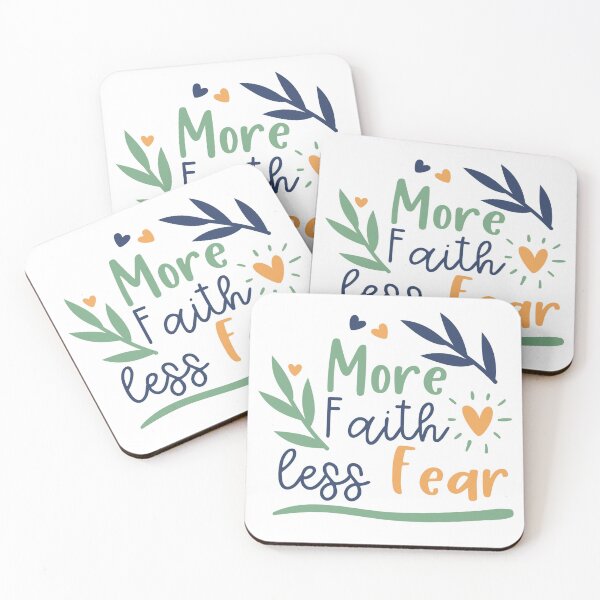 Item preview, More Faith Less Fear Christian Quote designed and sold by KarmaInkstudio888.