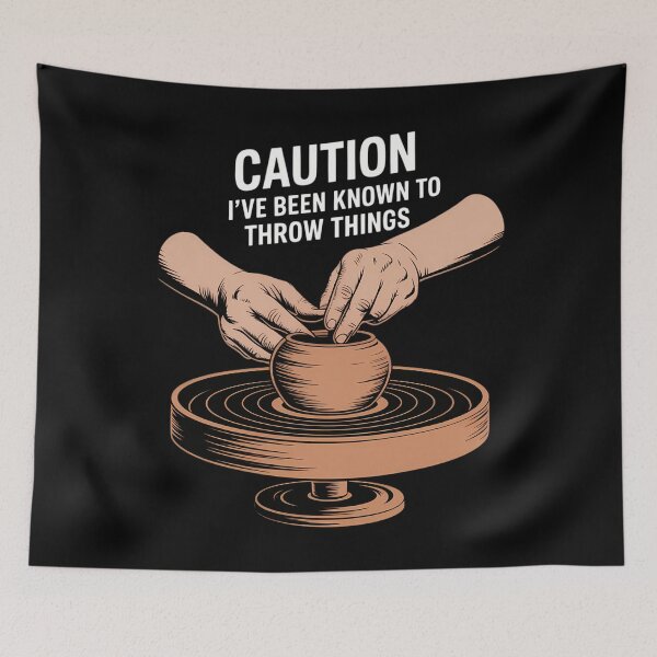 Item preview, Caution I_ve Been Known to Throw Things, Pottery designed and sold by comptorasunfia.
