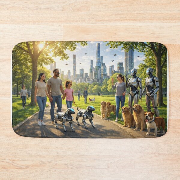 Item preview, Urban Park 2045: Human–AI Coexistence in a Sustainable Smart City designed and sold by Livio Oliveira.
