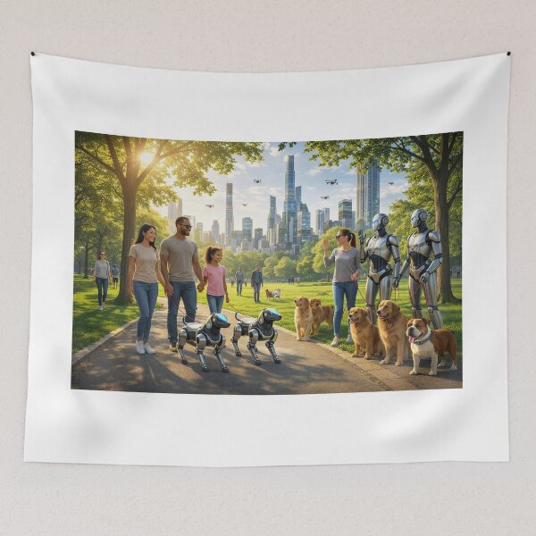 Item preview, Urban Park 2045: Human–AI Coexistence in a Sustainable Smart City designed and sold by Livio Oliveira.