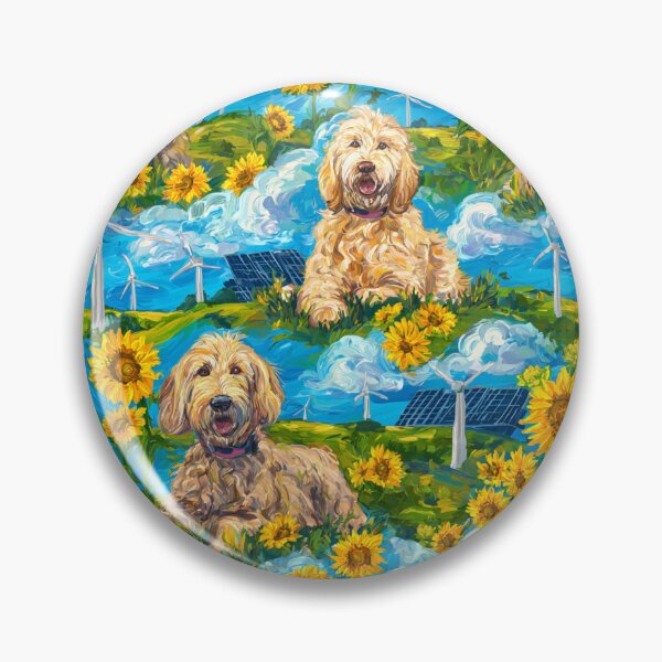 Item preview, Eco Friendly Green Toile de Jouy - Goldendoodle designed and sold by AstrologyOven.