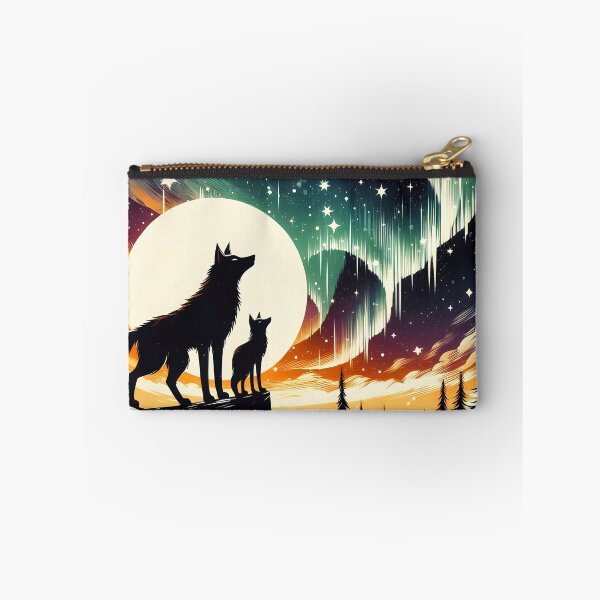 Item preview, Northern Lights Wolf and Fox, Ai Generated Art   designed and sold by ACC .