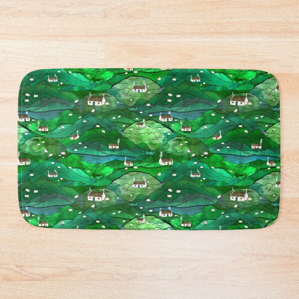 Item preview, Wee Cottages and Hidden Loughs in Green Glens with Sheep designed and sold by IrishVikingDesigns.