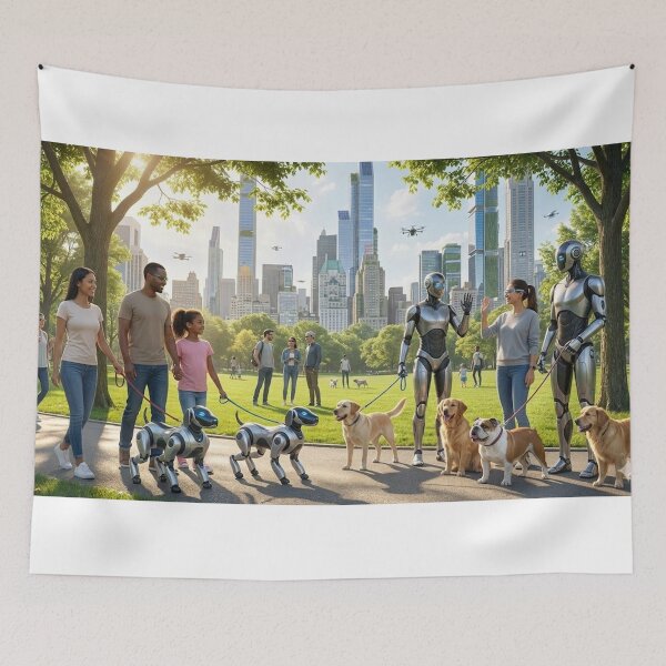 Item preview, Urban Park 2045 II: Human–AI Coexistence in a Sustainable Smart City designed and sold by Livio Oliveira.