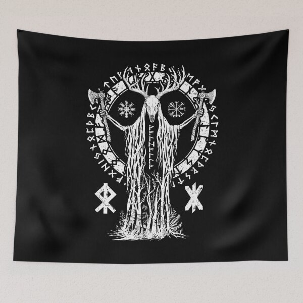 Item preview, Viking Shaman Deer Skull Forest Spirit Norse Mythology designed and sold by GrandeDuc.