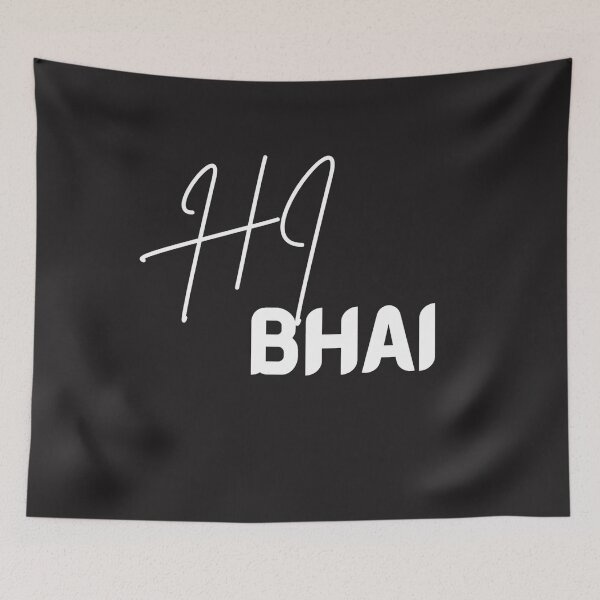 Item preview, Hi Bhai Funny Typography T-Shirt – Desi Slang Street Style Design designed and sold by Dew  Drop wear.