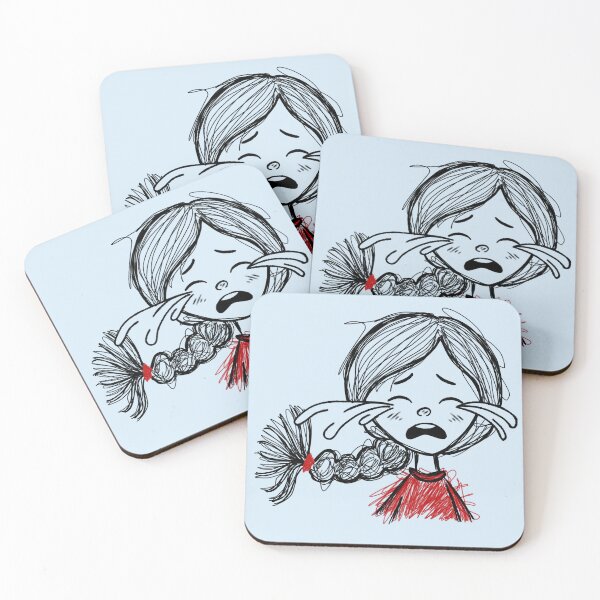 Item preview, Sad Crying Scribble Girl Reaction Sticker | Cute Moody Doodle Character | Emotional Introvert Aesthetic designed and sold by Moodypops.