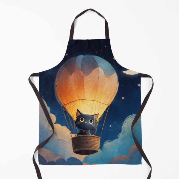 Item preview, Cute Black Cat In Hot Air Balloon designed and sold by Shoot-The-Moon.