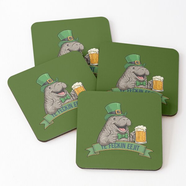 Item preview, Ye Feckin Eejit – Lucky Manatee Beer Buddy designed and sold by CARPIO Creations.