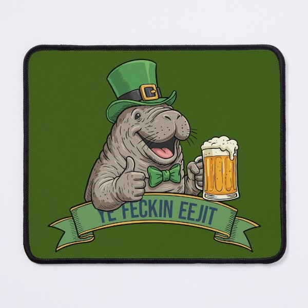 Item preview, Ye Feckin Eejit – Lucky Manatee Beer Buddy designed and sold by CARPIO Creations.