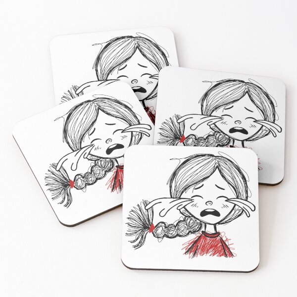 Item preview, Crying Scribble Girl Sticker | Sad Mood Doodle Reaction | Cute Emotional Cartoon Character designed and sold by Moodypops.