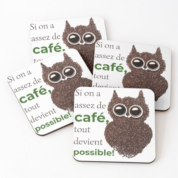 Item preview, French - With coffee, anything's possible - green designed and sold by JulyDulac.