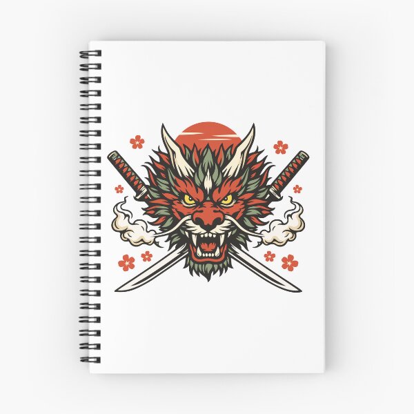 Item preview, Dragon Guardian Emblem – Bold Japanese Oni Style Vector Art with Katana Swords designed and sold by Weasel Graphix.