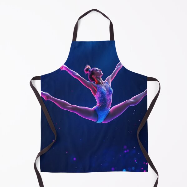 Item preview, Rhythmic Gymnastics Ribbon Leap – Neon Aerial Dance Art designed and sold by DreamyWallVibes.