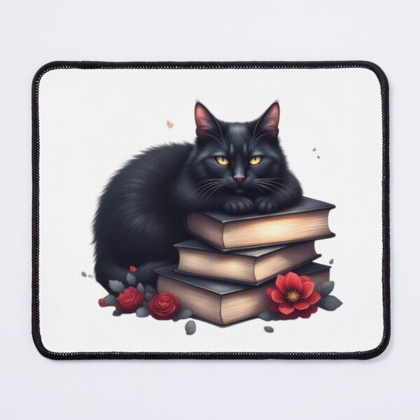 Item preview, Black cat on books designed and sold by Tragedyshop.