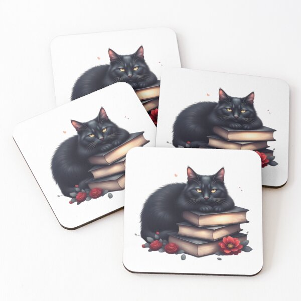 Item preview, Black cat on books designed and sold by Tragedyshop.