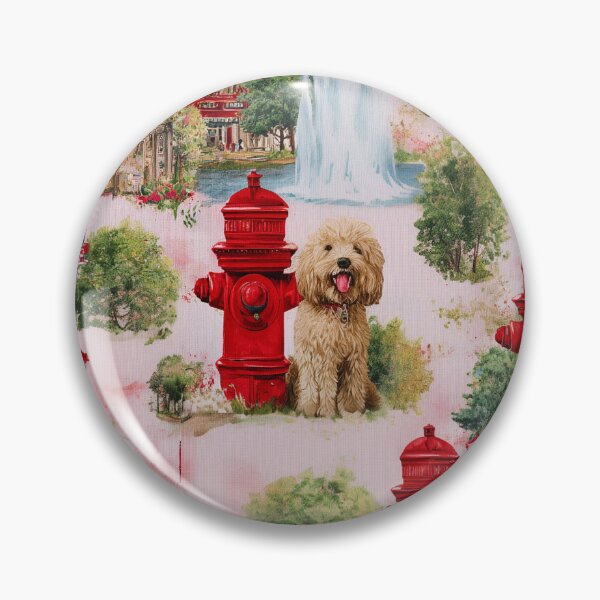 Item preview, Firefighter Toile de Jouy - Goldendoodles designed and sold by AstrologyOven.