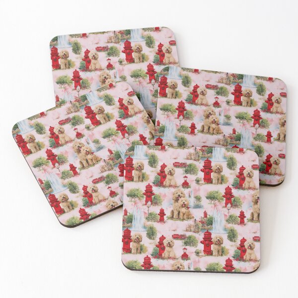 Item preview, Firefighter Toile de Jouy - Goldendoodles designed and sold by AstrologyOven.