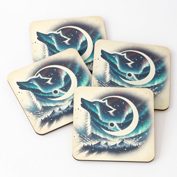 Item preview, Northern Lights Wolf and Fox, Ai Generated Art   designed and sold by ACC .