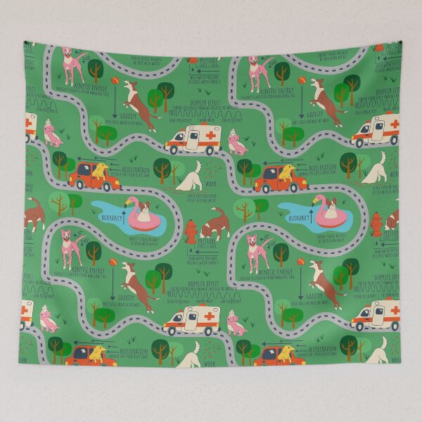 Item preview, Fursics - Science Physics Dogs in the Park designed and sold by Carrie Cantwell Art.