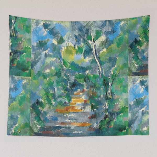 Item preview, Forest Scene Path From Mas Jolie to Chateau Noir by Paul Cézanne: Post Impressionist Landscape Poster designed and sold by artofuniverse.