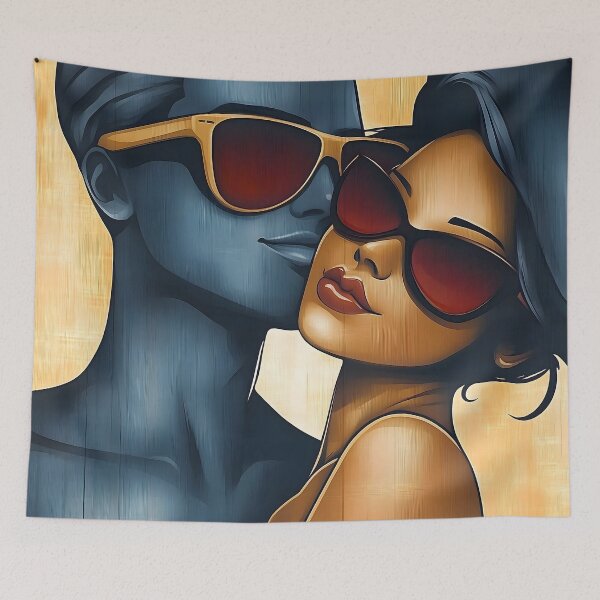 Item preview, Stylish Couple Wearing Sunglasses Modern Pop Aesthetic designed and sold by Shoot-The-Moon.