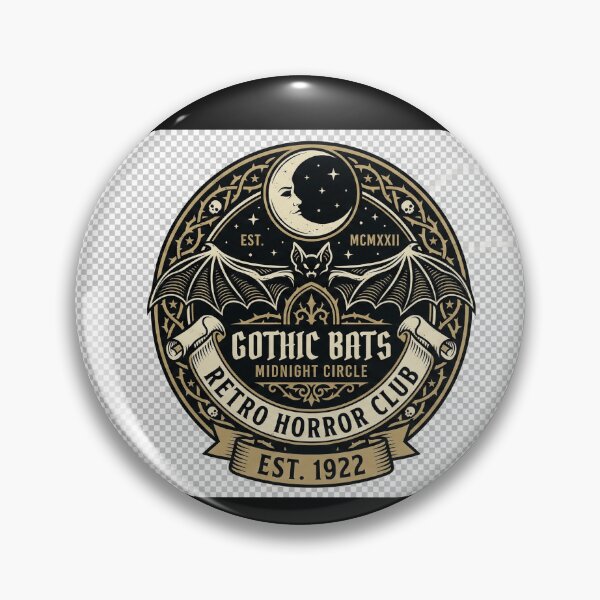 Item preview, Title: Gothic Bats Retro Horror Club Vintage Emblem designed and sold by R & K Fashions.