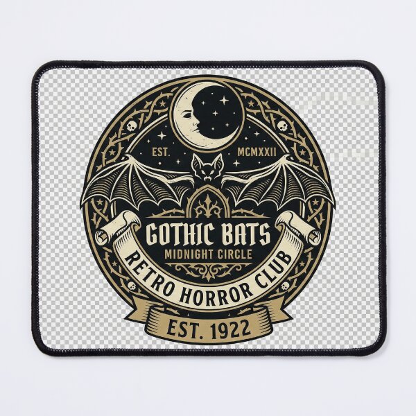Item preview, Title: Gothic Bats Retro Horror Club Vintage Emblem designed and sold by R & K Fashions.