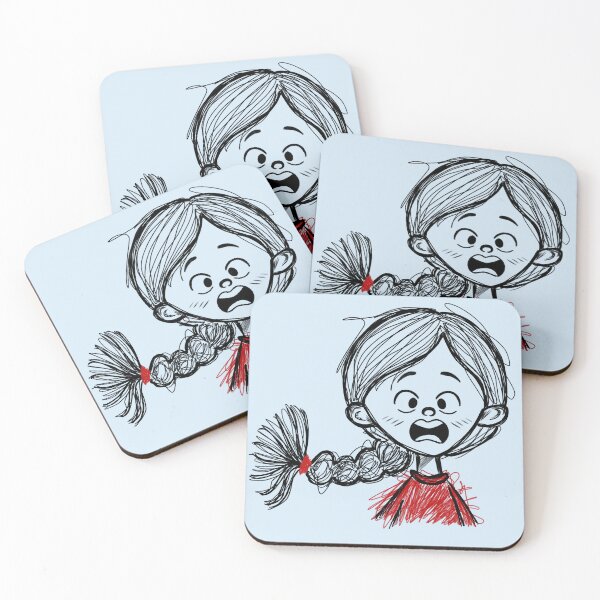 Item preview, Cute Cartoon Girl Reaction | Dramatic Shocked Face Sketch designed and sold by Moodypops.