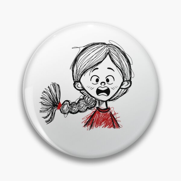 Aperçu de l'œuvre Gribouillage d'une fille mignonne et choquée | Personnage dessiné à la main créée et vendue par Moodypops.