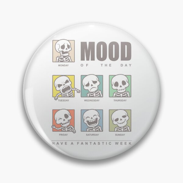 Item preview, Funny Skeleton Weekly Mood of the Day Chart designed and sold by fabiandesigns88.