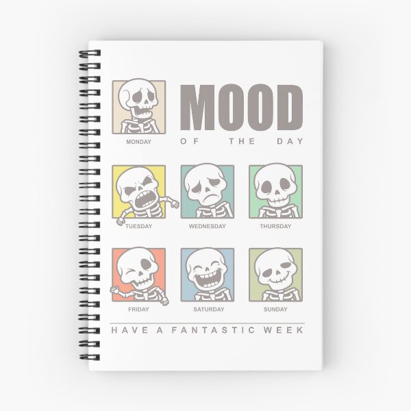 Item preview, Funny Skeleton Weekly Mood of the Day Chart designed and sold by fabiandesigns88.