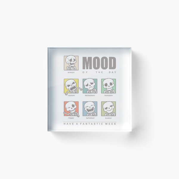 Item preview, Funny Skeleton Weekly Mood of the Day Chart designed and sold by fabiandesigns88.