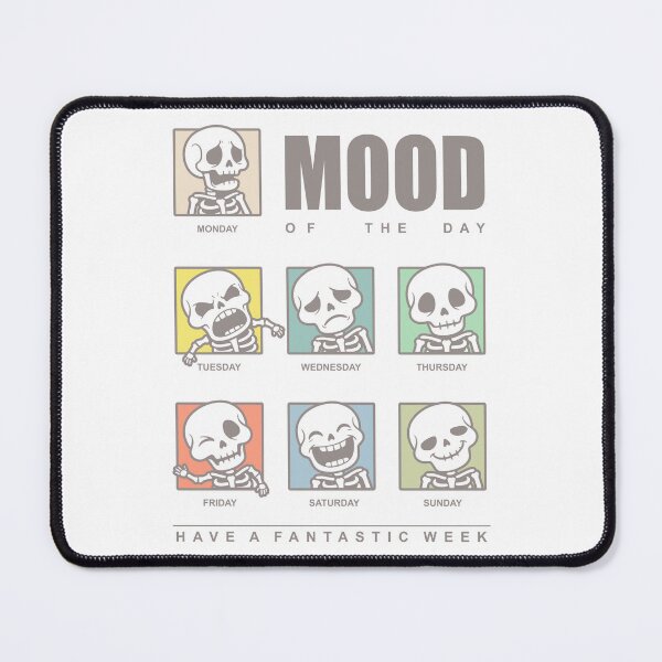 Item preview, Funny Skeleton Weekly Mood of the Day Chart designed and sold by fabiandesigns88.