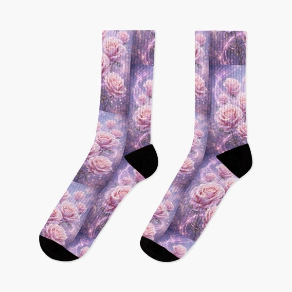 Item preview, Celestial Bloom: Shimmering Pink Roses in a Starlit Mist designed and sold by Dreamy Armine Art.