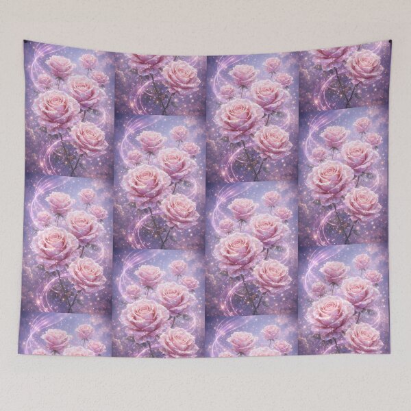 Item preview, Celestial Bloom: Shimmering Pink Roses in a Starlit Mist designed and sold by Dreamy Armine Art.