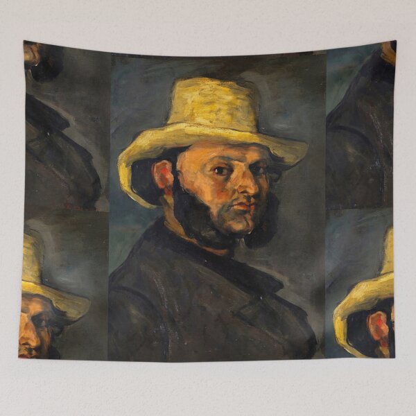 Item preview, Gustave Boyer B 1840 in a Straw Hat by Paul Cézanne: Portrait Poster designed and sold by artofuniverse.