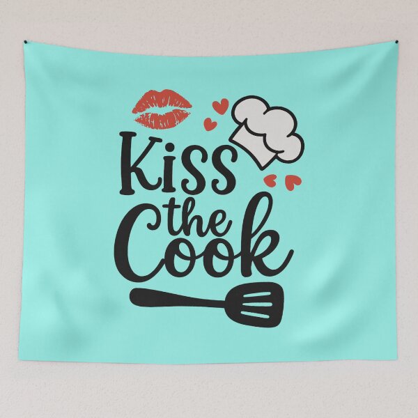 Item preview, Kiss the Cook. Funny Kitchen Quote. Cute Design For Foodies & Kitchen Lovers  designed and sold by DesignHouse07.