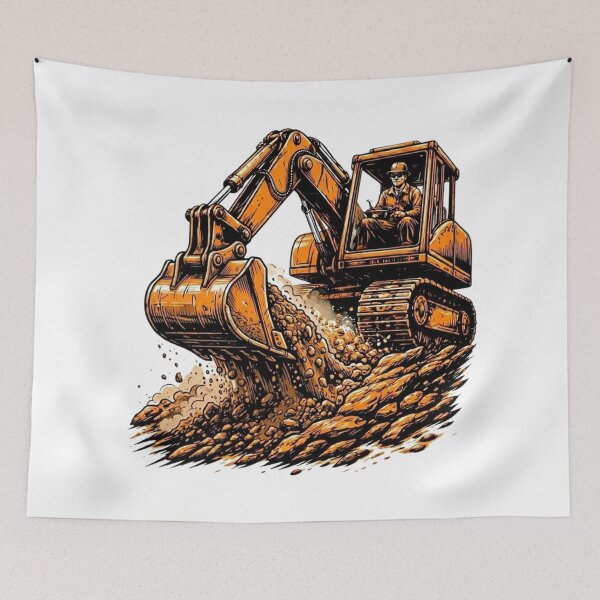 Item preview, Woodcut Heavy Equipment Operator Graphic designed and sold by LightPrintsCo.