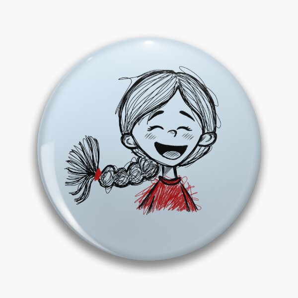 Artikelvorschau, Kicherndes Mädchen-Sticker – Niedliche lachende Doodle-Figur entworfen und verkauft von Moodypops.