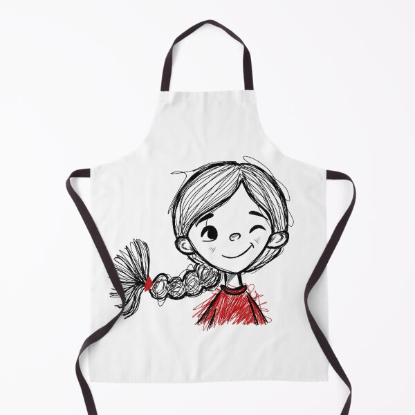 Item preview, Dibujo animado de una linda chica trenzada guiñando un ojo: un personaje kawaii con garabatos divertidos designed and sold by Moodypops.