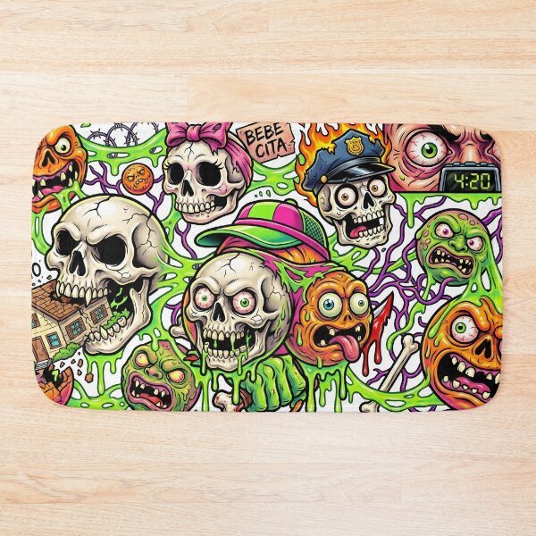 Item preview, Bebecita Skull and 420 Eye - Grotesque Street Art Collage designed and sold by elglotonmusical.