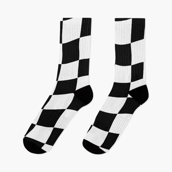 Item preview, Black and White Wavy Checkered Pattern - Retro Aesthetic Checkerboard designed and sold by Nesstitches.